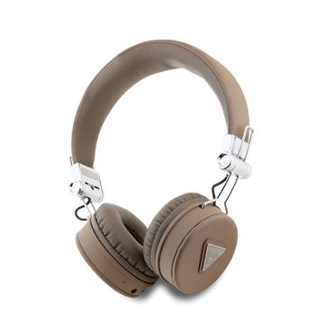 Guess Grained Triangle Logo ENC Wireless Headphones - Brown