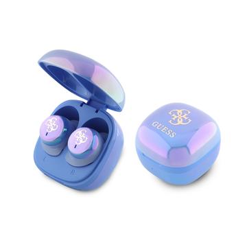 Guess Iridescent 4G Printed Logo True Wireless Earphones - Blue