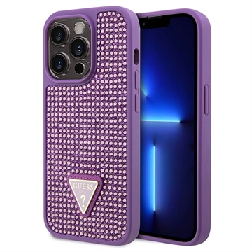 iPhone 15 Pro Guess Rhinestones Triangle Metal Logo Case