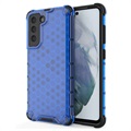 Honeycomb Armored Samsung Galaxy S21 Fe 5G Hybrid Case - Blue