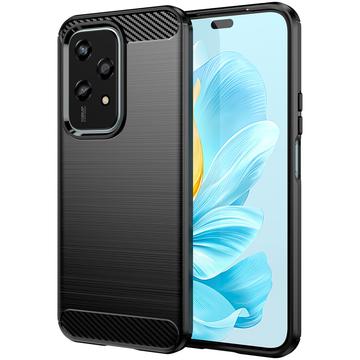 Honor 200 Lite Puzdro z Brúseného TPU - Uhlíkové Vlákno - Čierne