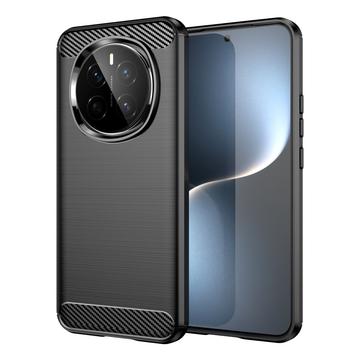 Honor Magic7 Puzdro z Brúseného TPU - Uhlíkové Vlákno - Čierne