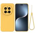 Honor Magic7 Pro Liquid Silicone Case with Hand Strap - Yellow