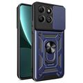 Honor X6b Rotary Ring Hybrid Case with Camera Shield - Blue