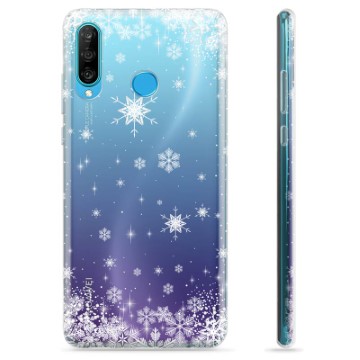 Huawei P30 Lite puzdro TPU - Snehové vločky