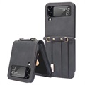 Samsung Galaxy Z Flip4 Hybrid Case with Card Holder - Black