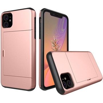 iPhone 11 Hybrid Case with Sliding Card Slot - Rose Gold