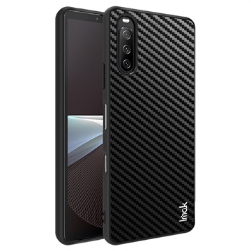 IMak LX -5 Sony Xperia 10 III, Xperia 10 III Lite Hybrid Case - uhlíkové vlákno - čierna