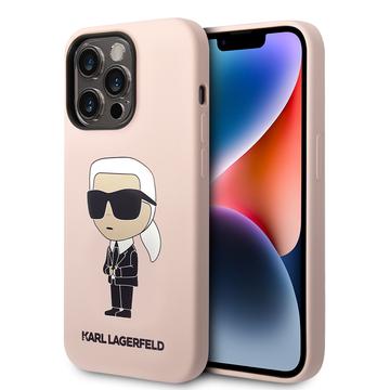 Karl Lagerfeld Ikonik silikónové puzdro iPhone 15 Pro Max - Ružová