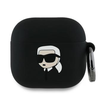 Silikónové Puzdro Karl Lagerfeld Karl Head 3D pre AirPods 4 - Čierne