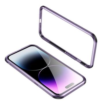 Le-Lock Series iPhone 14 Pro Metal Bumper - Fialová