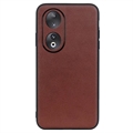 Honor 90 Leather Coated TPU Case - Brown