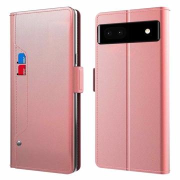 Makeup Mirror Google Pixel 6a Flip Case - Rose Gold