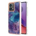 Motorola Moto G84 Marble Pattern Electroplated IMD TPU Case