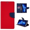 Mercury Goospery Fancy Diary iPhone 14 Pro Max Wallet Case - Red