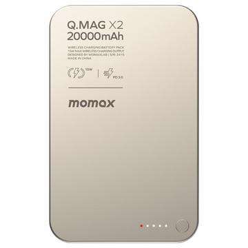 Momax Q.Mag X2 20000mAh Magnetic Wireless Power Bank - Titanium Gold