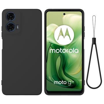 Tekutý silikónový obal na Motorola Moto G04/G24 - Čierny