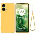 Tekutý silikónový obal na Motorola Moto G04/G24 - Žltá