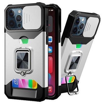 Multifunkčný 4-v-1 iPhone 11 Pro Hebrid Case-Striebro