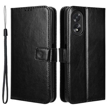 Oppo A18/A38 Wallet Case with Magnetic Closure - Black