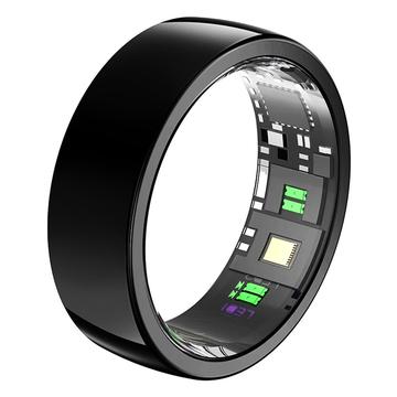 PX01 Sleep & Health Tracking Smart Ring with Charging Base - Size: 7/17.3 - Black