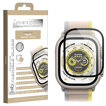 Panzer Flexible Glass Apple Watch Ultra/Ultra 2 Ochrana Obrazovky - 49mm - Čierna