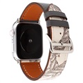 Apple Watch Series 10/9/8/SE (2022)/7/SE/6/5/4/4/3/2/1 Pattern Atter Leather Race - 42 mm/41 mm/40 mm/38 mm - čierna