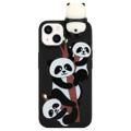 3D Figúrka Série iPhone 14 TPU Puzdro - Rodinka Panda