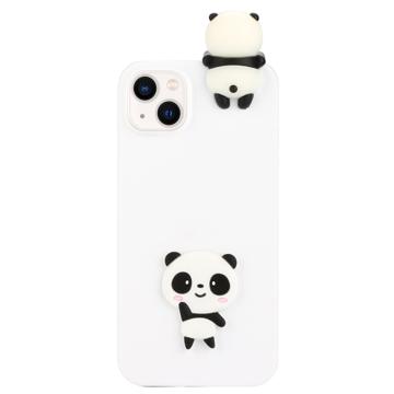 3D Cartoon iPhone 14 Plus TPU Puzdro - Biela Panda