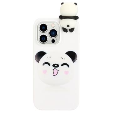 3D Figúrka Série iPhone 14 Pro TPU Puzdro - Panda