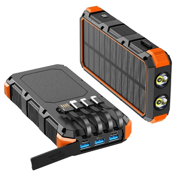 Psooo M2 Wireless Solar Power Bank - 20000 mAh - Orange