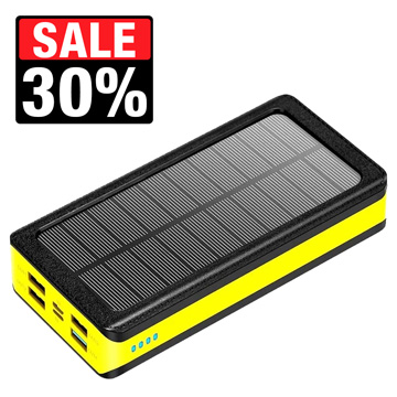 PSOOO PS -406 Solar Power Bank/Wireless Charger - 20000 mAh - žltá