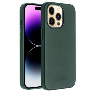 Kožené Puzdro Qialino Premium Mag iPhone 14 Pro - Zelená