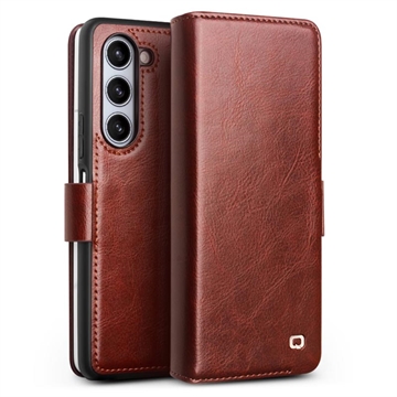 Samsung Galaxy Z Fold5 Qialino Classic Wallet Leather Case - Tmavohnedá