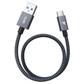 Nylonový Opletený Kábel USB-C Rampow T04 - 2m - Čierny