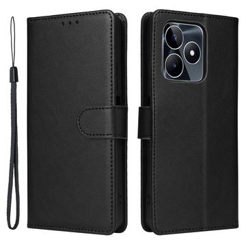 Realme C51/C53 Wallet Case with Magnetic Closure - Black