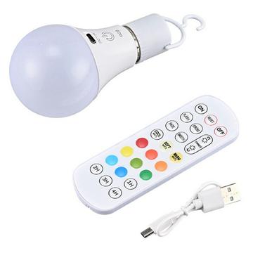 Rechargeable RGB Light Bulb with Remote Control and Timer