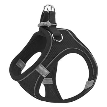 Reflective Cat/Dog Harness with Leash - L - Black