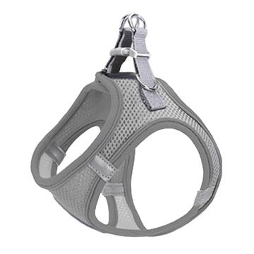 Reflective Cat/Dog Harness with Leash - L - Linen Grey