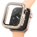 Rhinestone Decorative Apple Watch SE (2022)/SE/6/5/4 Puzdro s Ochrancom Obrazovky - 44mm - Rose Gold