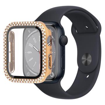 Rhinestone Decorative Apple Watch Series 9/8/7 Puzdro s Ochrancom Obrazovky - 41mm - Zlato