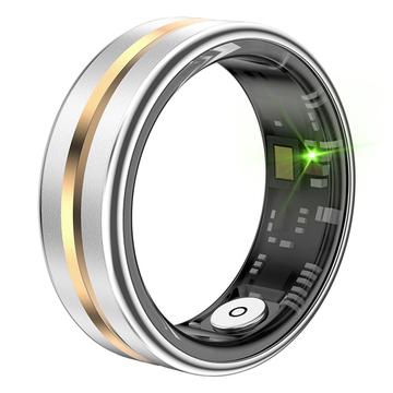 SR03 Ultra-Thin Multifunctional Smart Ring - Size: 12/21.5mm - Gold Middle / Silver