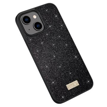 Sulada Glitter Series iPhone 14 Plus Potiahnuté Puzdro - Čierny