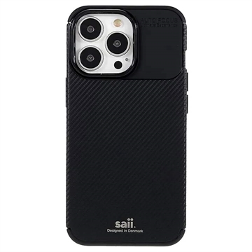 Saii Carbon Fiber iPhone 13 Pro Max TPU Case - Black