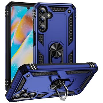 Samsung Galaxy A15 Hybrid Case s Držiakom Prsteňa - Modrá