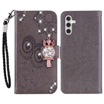 Samsung Galaxy A25 Owl Rhinestone Wallet Case