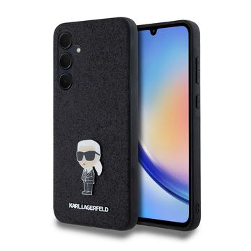 Puzdro Karl Lagerfeld Fixed Glitter Metal Ikonik pre Samsung Galaxy A35 - čierne