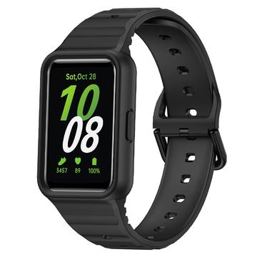 Samsung Galaxy Fit3 Nadomestni Silikonski Trak z Integriranim Okvirjem - Čierny