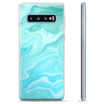 Samsung Galaxy S10+ puzdro TPU - Modrý mramor