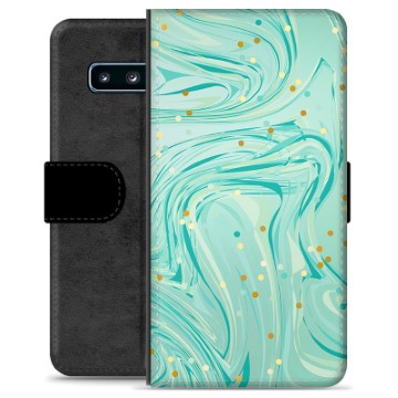 Samsung Galaxy S10 prémiové puzdro na peňaženku - Zelená mäta